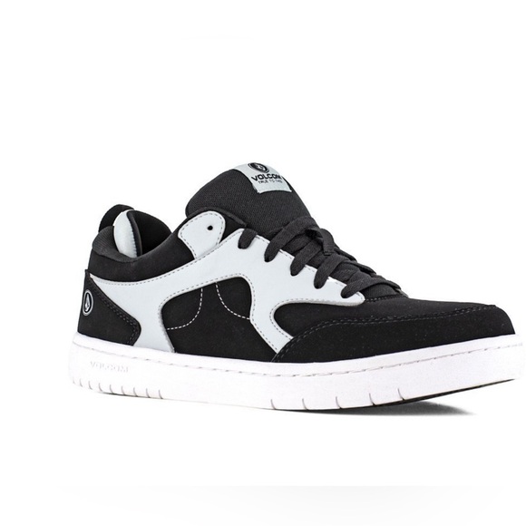 VOLCOM COMPOSITE TOE WEDGE SOLE METAL FREE WORK SHOE BLACK & WHITE VM30610 - Picture 1 of 7